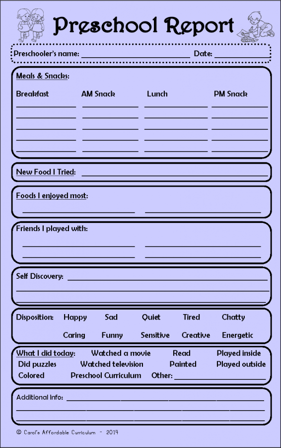 Preschooler Report