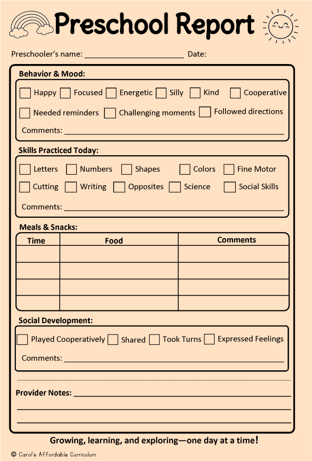 Preschool Report