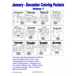 12 Month Coloring Packet Vol. 1